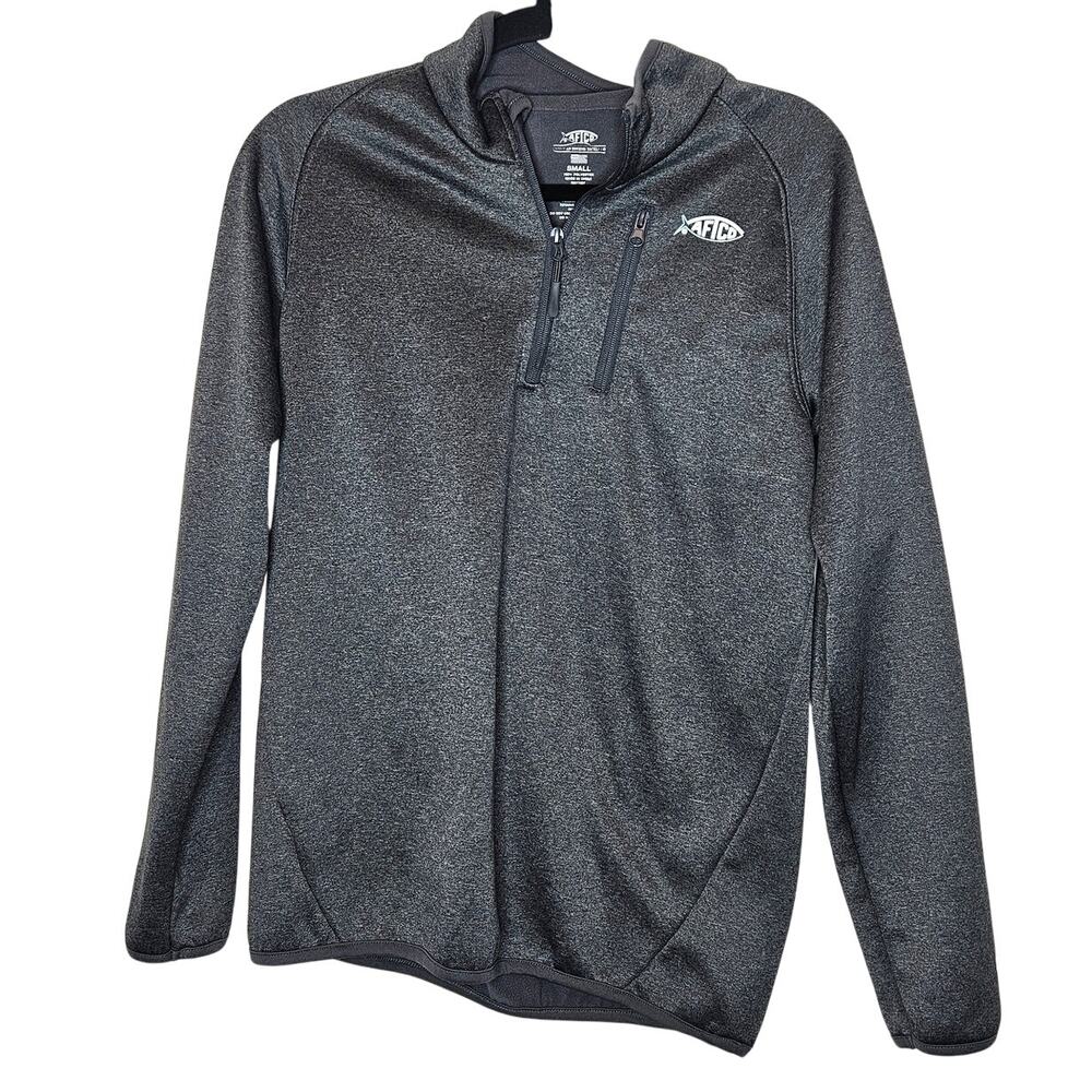 AFTCO Vista Preformance Fishing 1/4 zip pullover shirt Grey size small